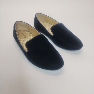 Birdies The Starling Velvet Loafer Flats Women's Size 7 Black Minimalist Preppy